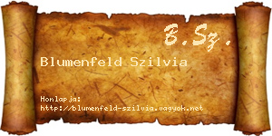 Blumenfeld Szilvia névjegykártya